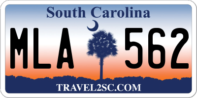 SC license plate MLA562