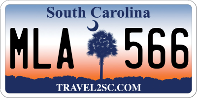 SC license plate MLA566
