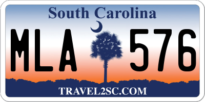SC license plate MLA576