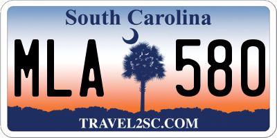 SC license plate MLA580