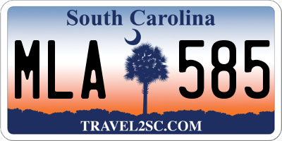 SC license plate MLA585