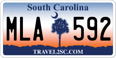 SC license plate MLA592
