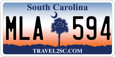 SC license plate MLA594