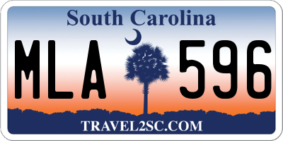 SC license plate MLA596