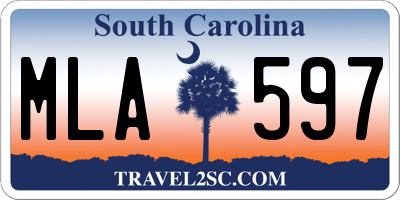 SC license plate MLA597