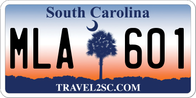 SC license plate MLA601