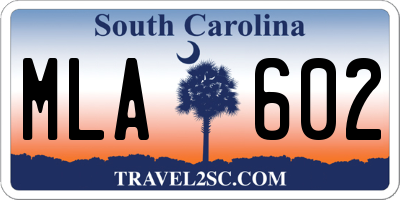 SC license plate MLA602