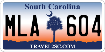 SC license plate MLA604