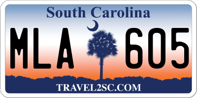 SC license plate MLA605