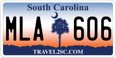 SC license plate MLA606