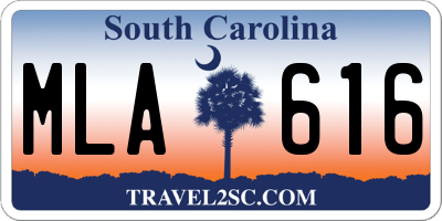 SC license plate MLA616