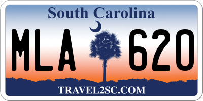 SC license plate MLA620