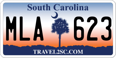 SC license plate MLA623