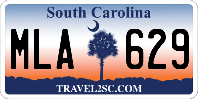 SC license plate MLA629