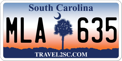 SC license plate MLA635
