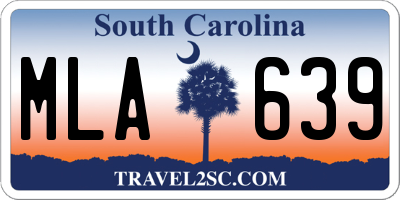 SC license plate MLA639
