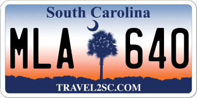 SC license plate MLA640
