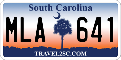 SC license plate MLA641