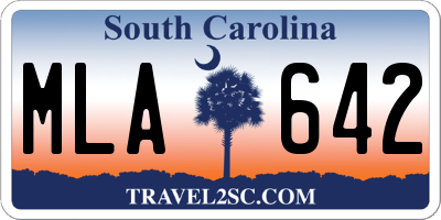 SC license plate MLA642