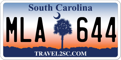 SC license plate MLA644