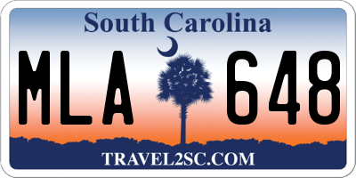 SC license plate MLA648