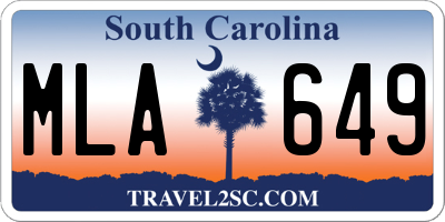 SC license plate MLA649