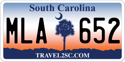 SC license plate MLA652