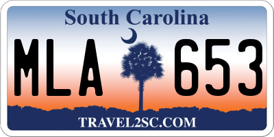 SC license plate MLA653