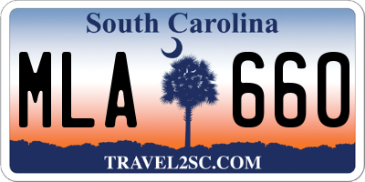 SC license plate MLA660