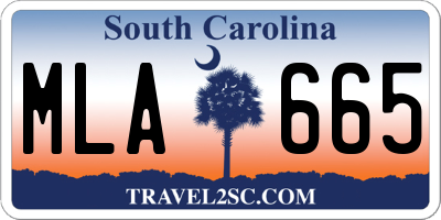 SC license plate MLA665