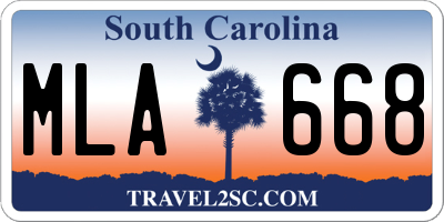 SC license plate MLA668
