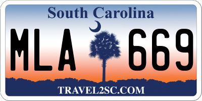 SC license plate MLA669