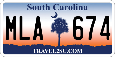 SC license plate MLA674
