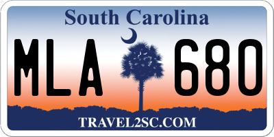 SC license plate MLA680