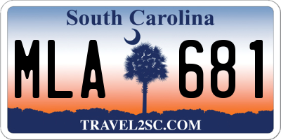 SC license plate MLA681