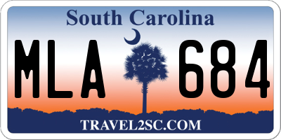 SC license plate MLA684