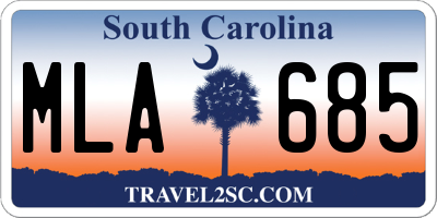 SC license plate MLA685