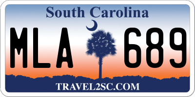 SC license plate MLA689
