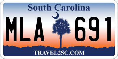 SC license plate MLA691