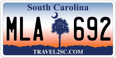 SC license plate MLA692