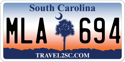 SC license plate MLA694