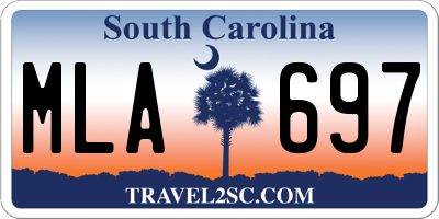 SC license plate MLA697