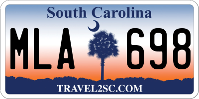 SC license plate MLA698