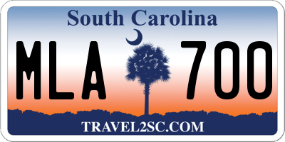 SC license plate MLA700