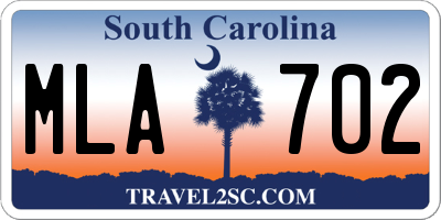 SC license plate MLA702
