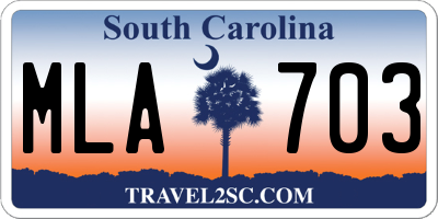 SC license plate MLA703