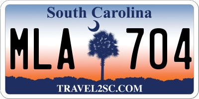 SC license plate MLA704