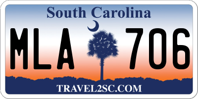SC license plate MLA706