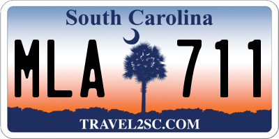 SC license plate MLA711