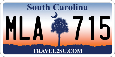 SC license plate MLA715